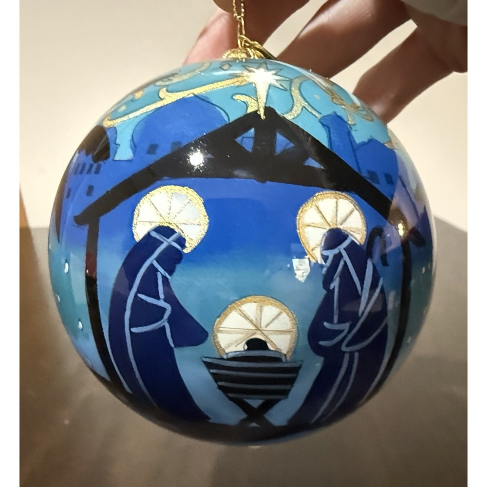 Pier 1 Imports Li Bien Nativity Wise Men Reverse Painted Glass Ornament 2017